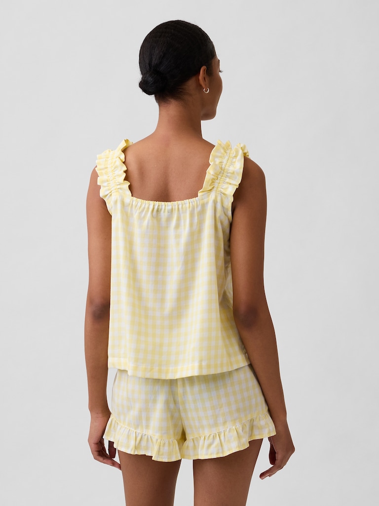 Ruffle Poplin PJ Top