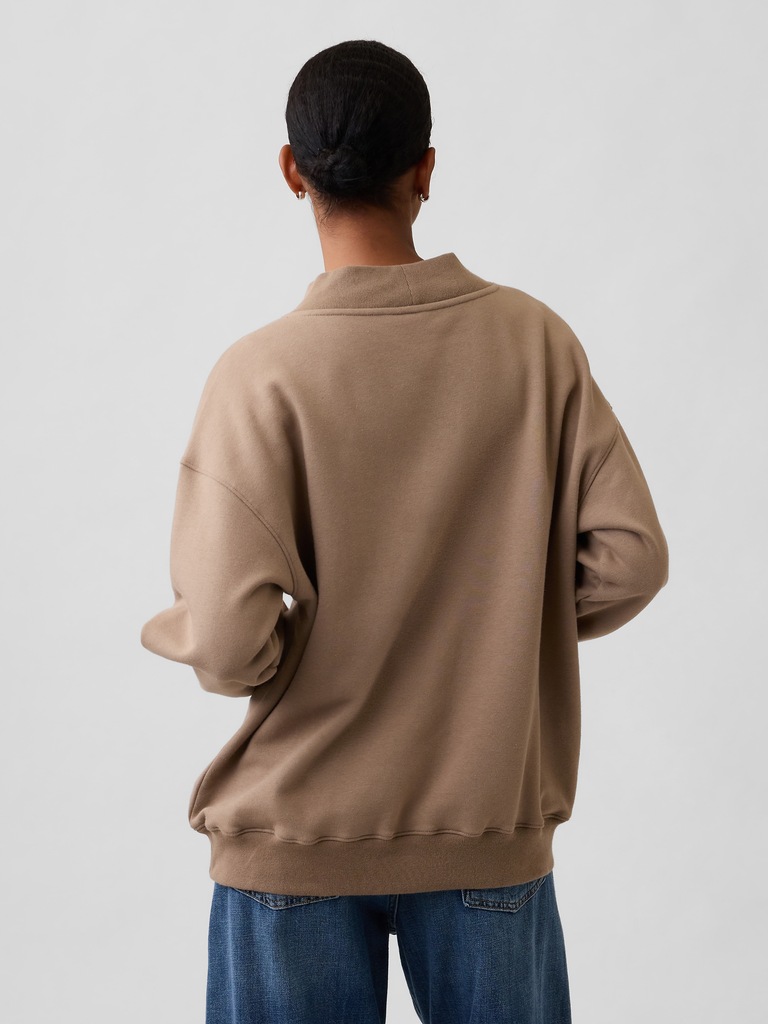 Oversized Gap Logo Mockneck Tunic Sweatshirt