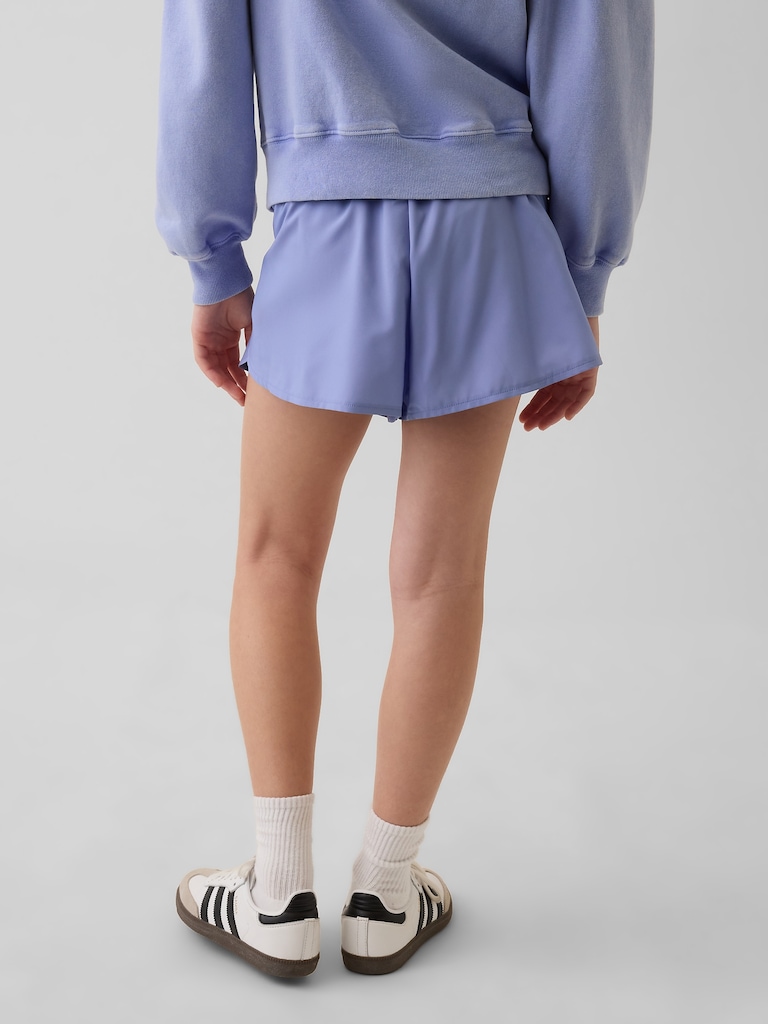 Kids Quick-Dry Butterfly-Hem Run Shorts