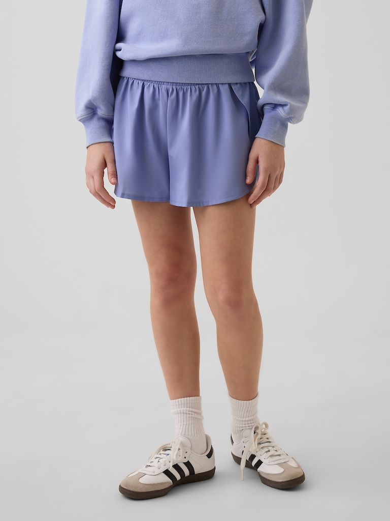 Kids Quick-Dry Butterfly-Hem Run Shorts