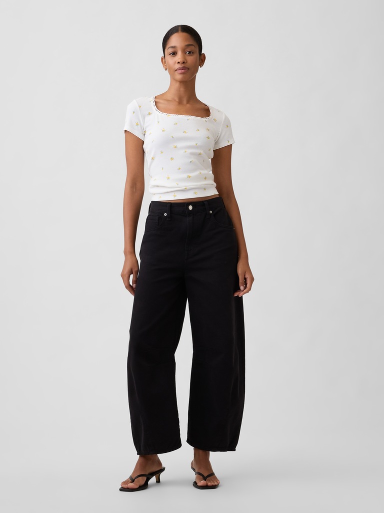 Ribbed Squareneck Top