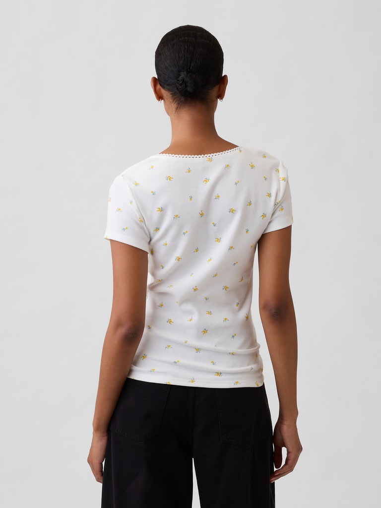 Ribbed Squareneck Top