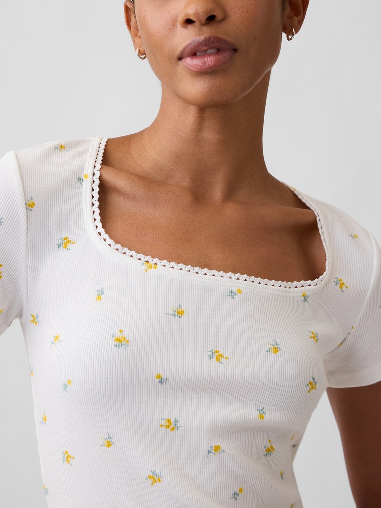 Ribbed Squareneck Top