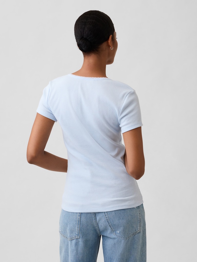 Ribbed Squareneck Top