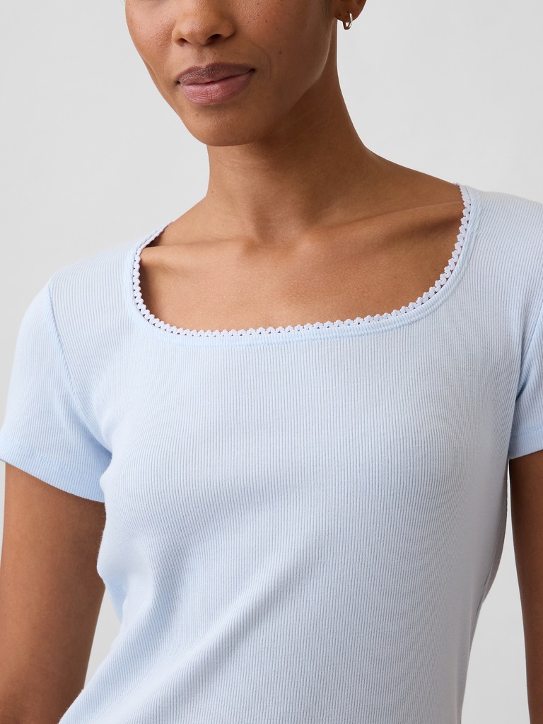 Ribbed Squareneck Top