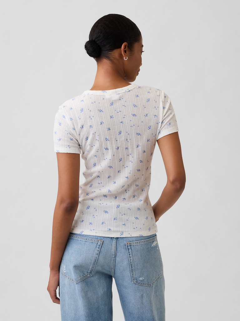 Essential Ribbed Pointelle T-Shirt