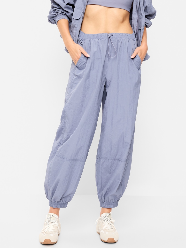 Pull-On Windbreaker Parachute Pants