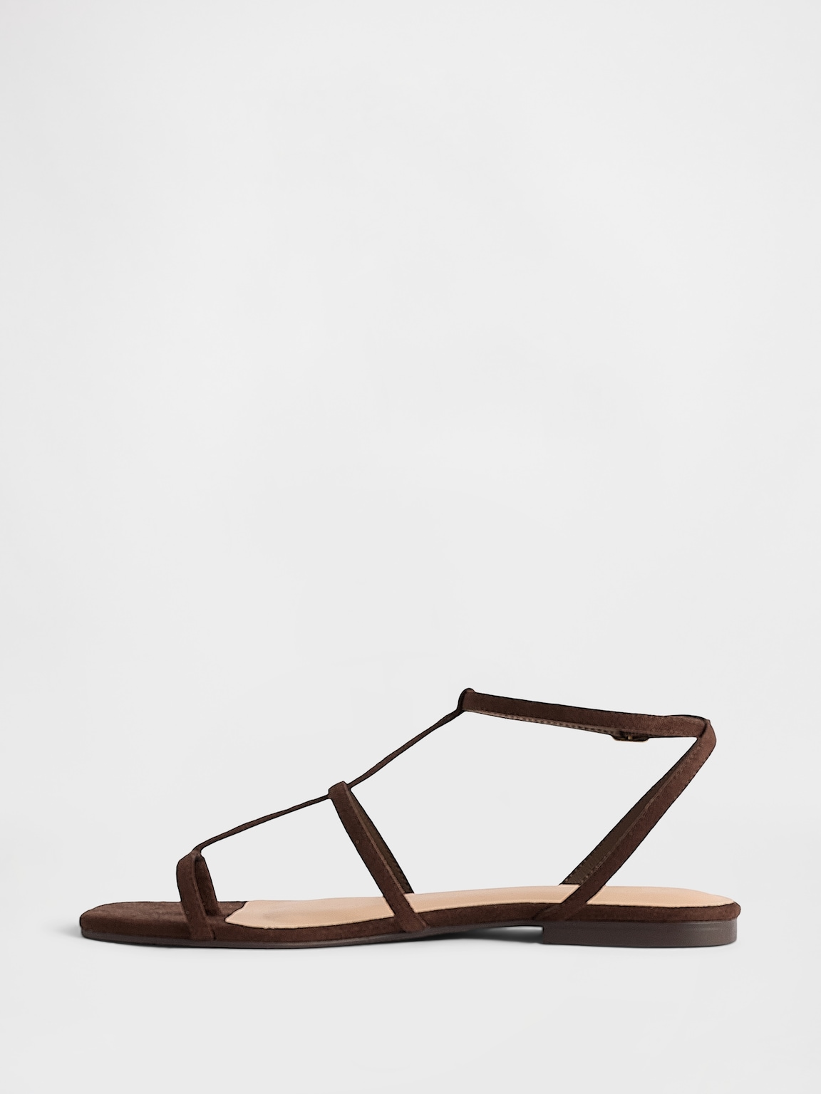 Vegan Suede T-Strap Sandals