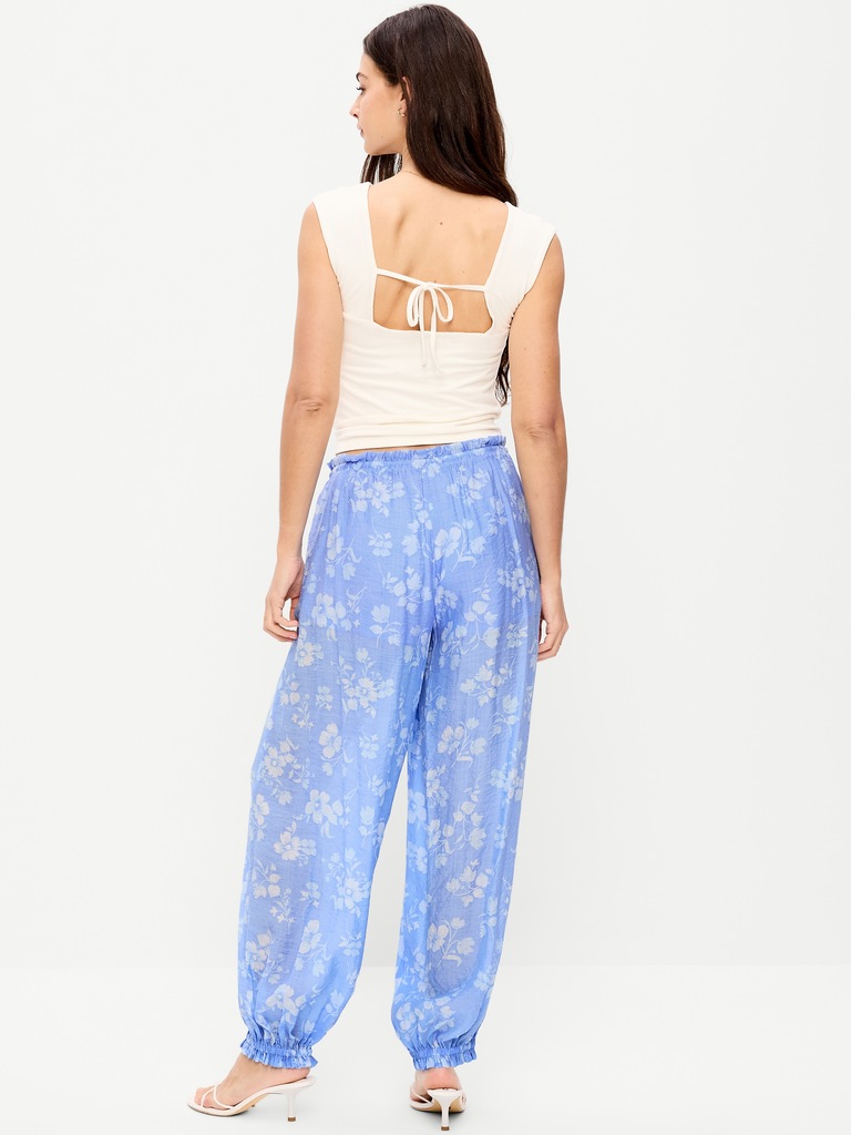High-Waisted Chiffon Harem Pants