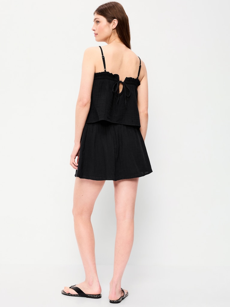 Ruffle Waist Mini Skort