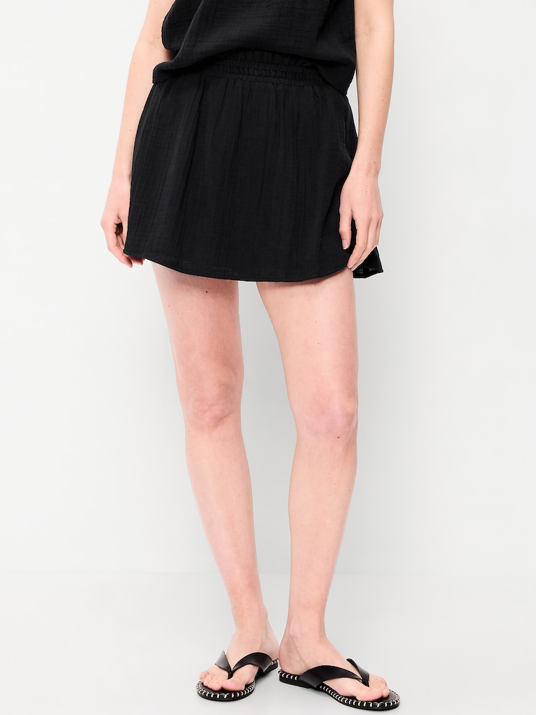 Ruffle Waist Mini Skort
