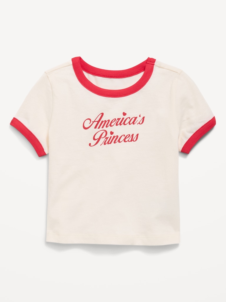 Short-Sleeve Ringer Graphic T-Shirt for Toddler Girls
