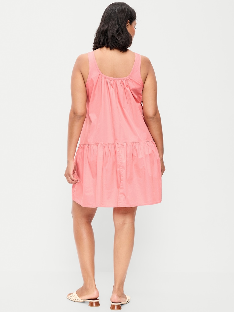 Sleeveless Drop-Waist Swing Mini Dress