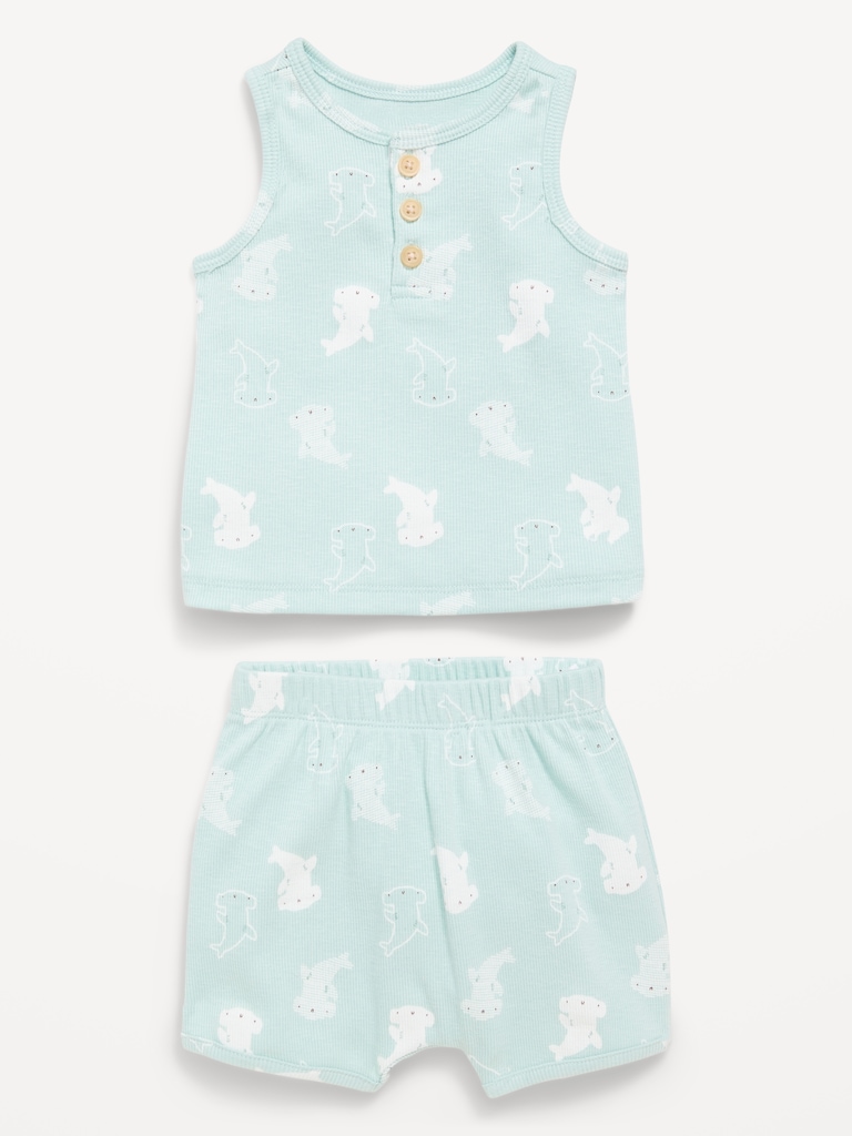Henley Tank Top and Shorts Set for Baby