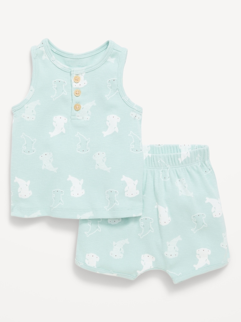 Henley Tank Top and Shorts Set for Baby