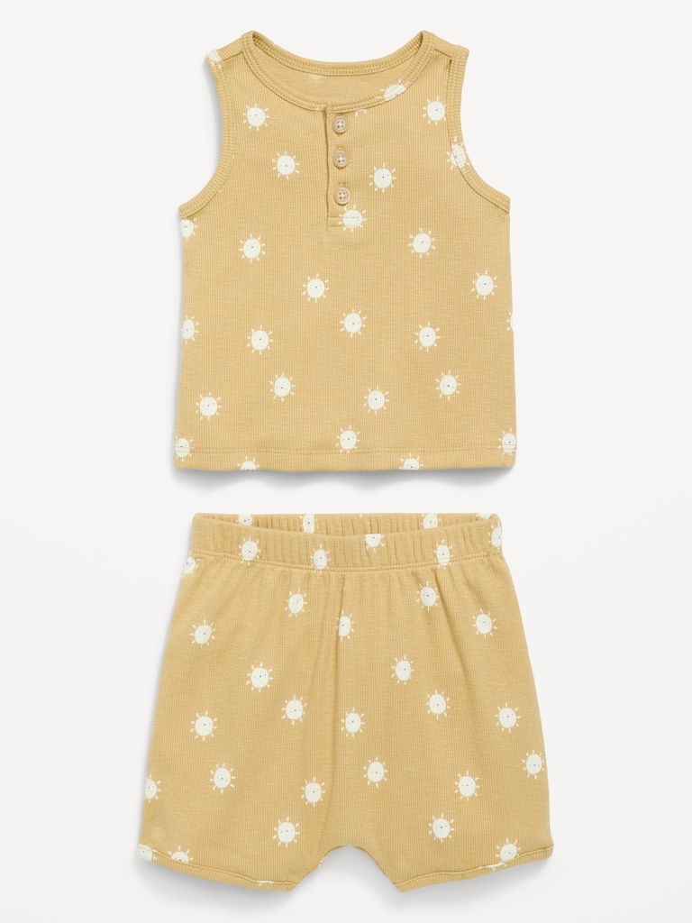 Henley Tank Top and Shorts Set for Baby