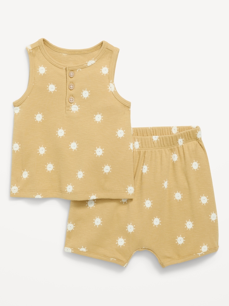 Henley Tank Top and Shorts Set for Baby