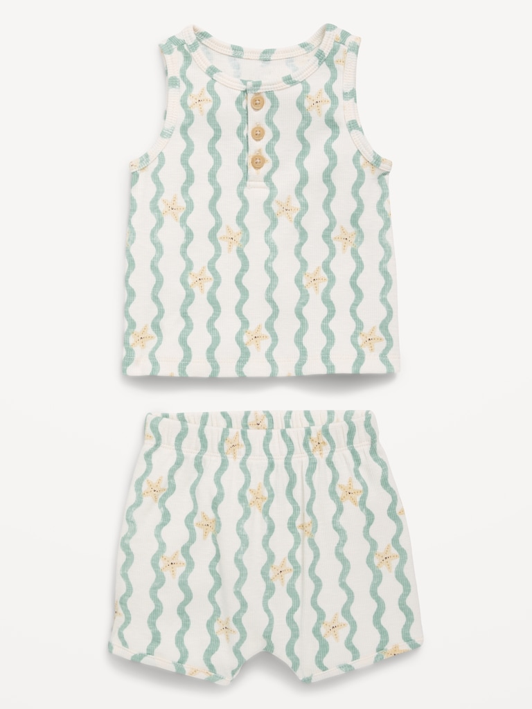 Henley Tank Top and Shorts Set for Baby