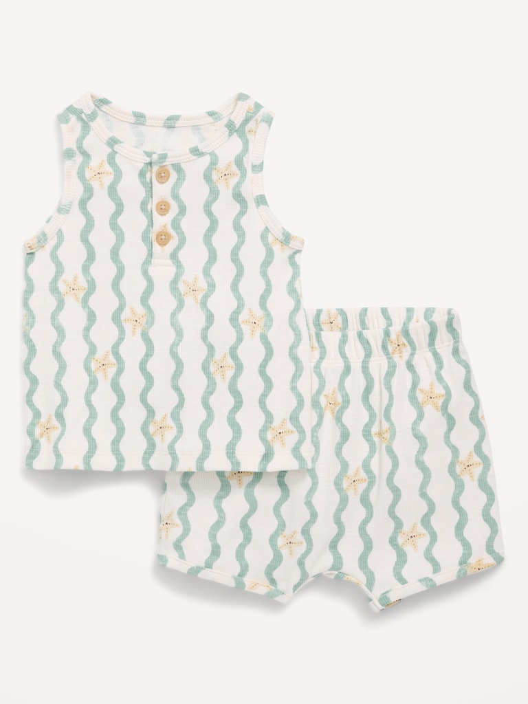 Henley Tank Top and Shorts Set for Baby
