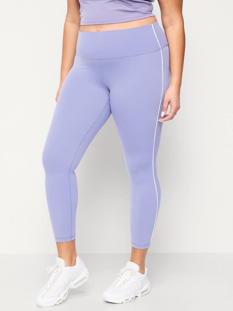 High-Waisted StudioSmooth 7/8 Side-Striped Leggings