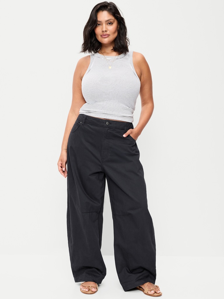 Mid-Rise Barrel Chino Pants