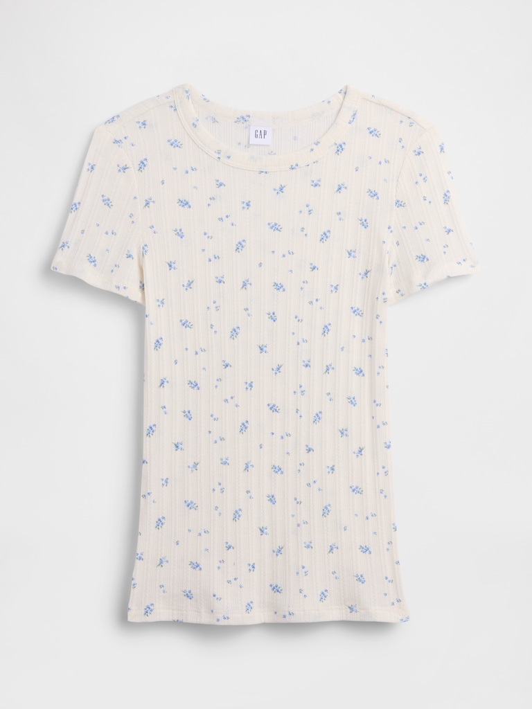 Essential Ribbed Pointelle T-Shirt