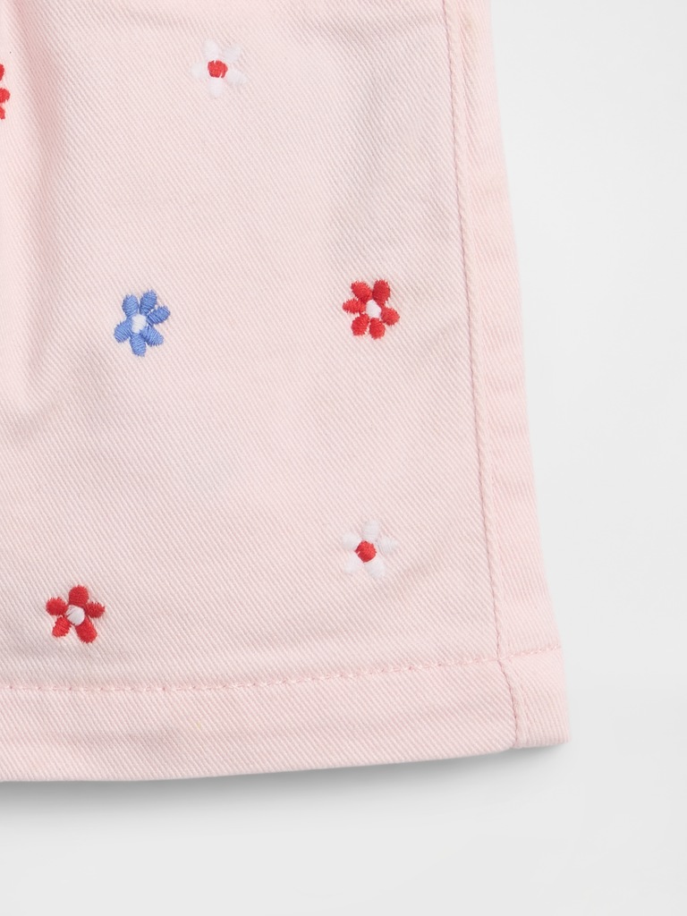 babyGap Pull-On Embroidered Mom Jean Shorts