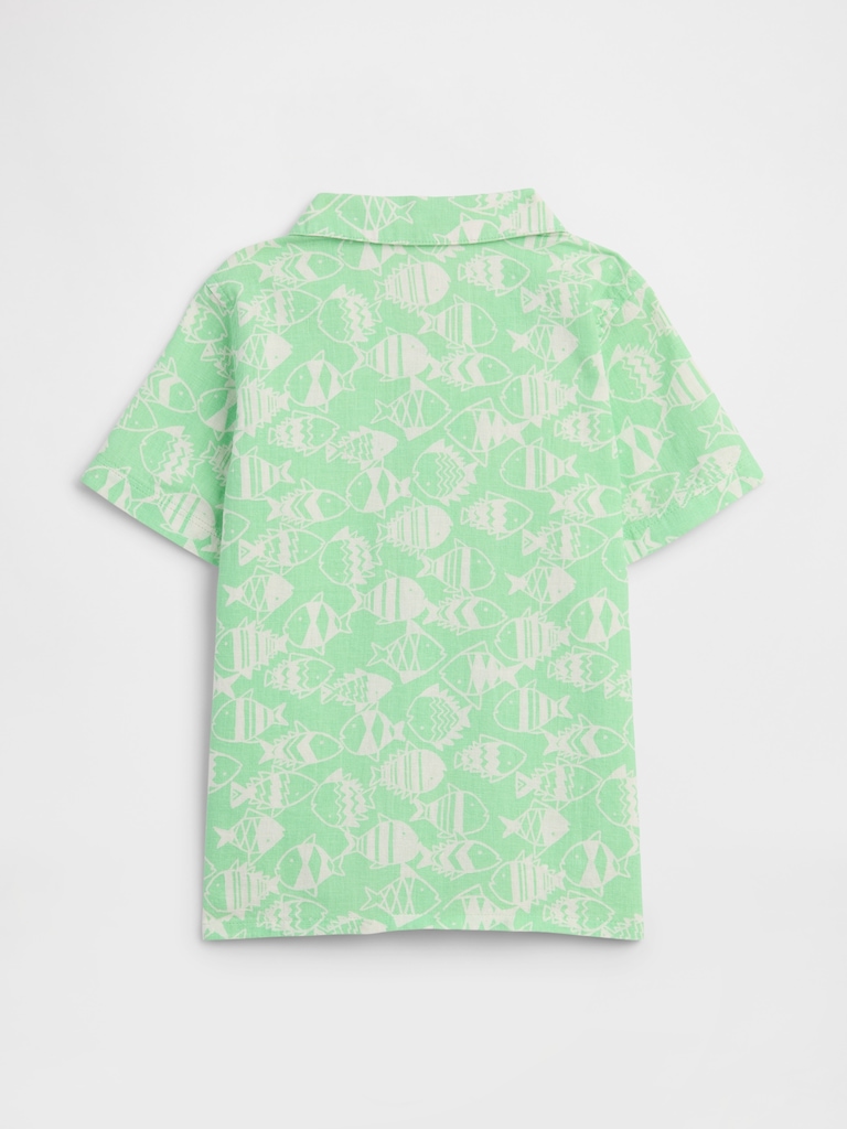 babyGap Brannan Bear Linen-Blend Vacay Shirt