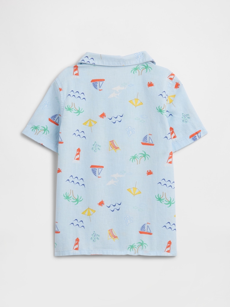 babyGap Brannan Bear Linen-Blend Vacay Shirt