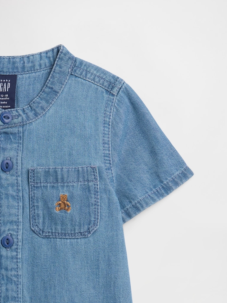Baby Brannan Bear Denim Romper
