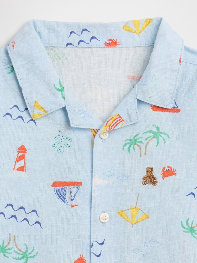 babyGap Brannan Bear Linen-Blend Vacay Shirt
