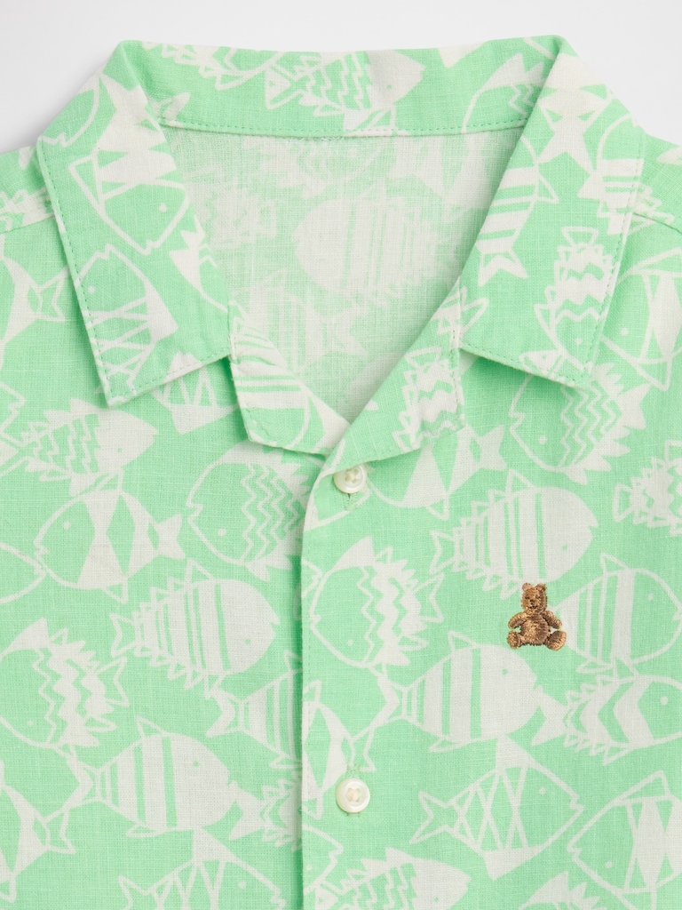 babyGap Brannan Bear Linen-Blend Vacay Shirt