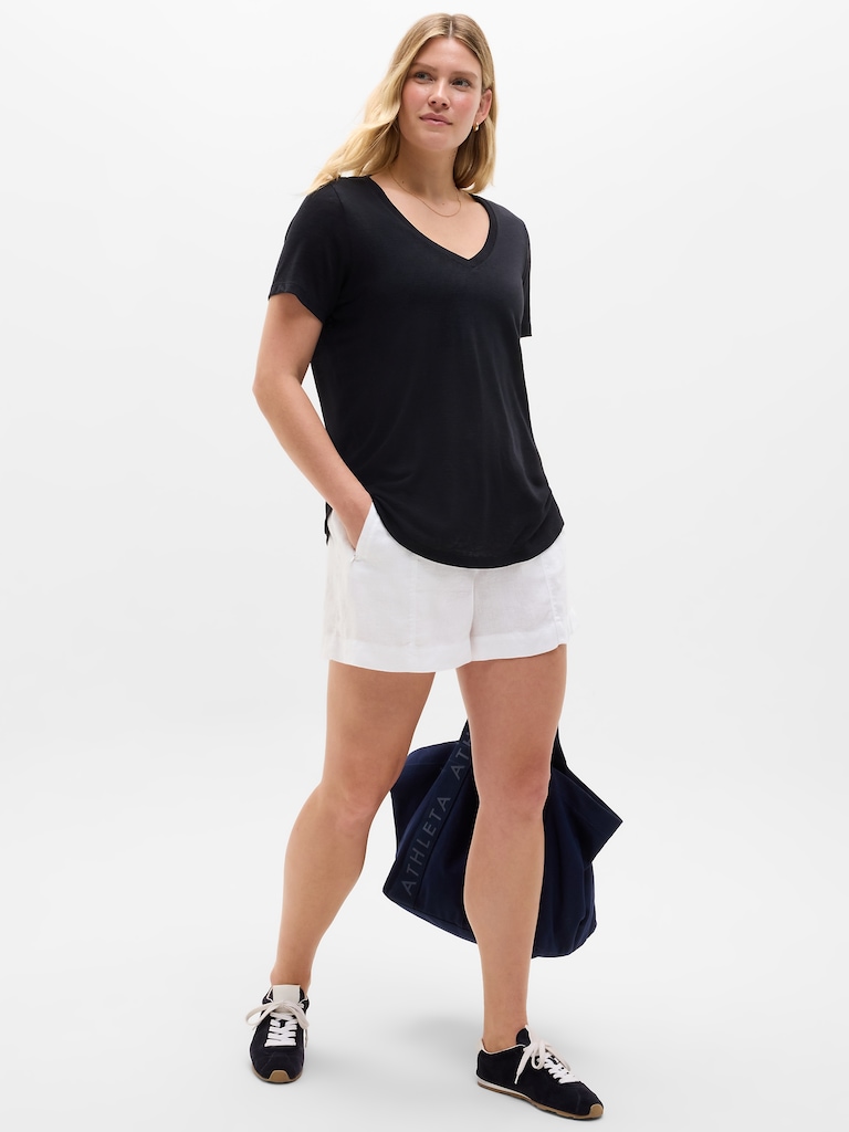 Breezy Scoop V-Neck Tee