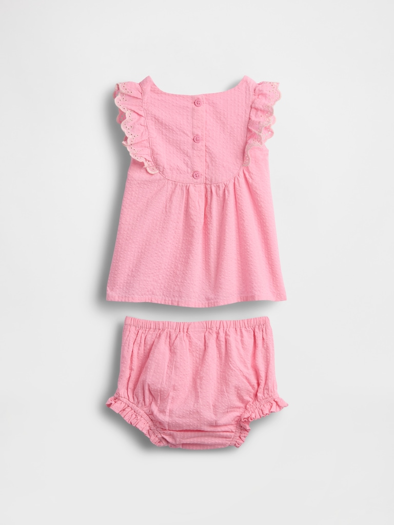 Baby Eyelet Ruffle Outfit Set