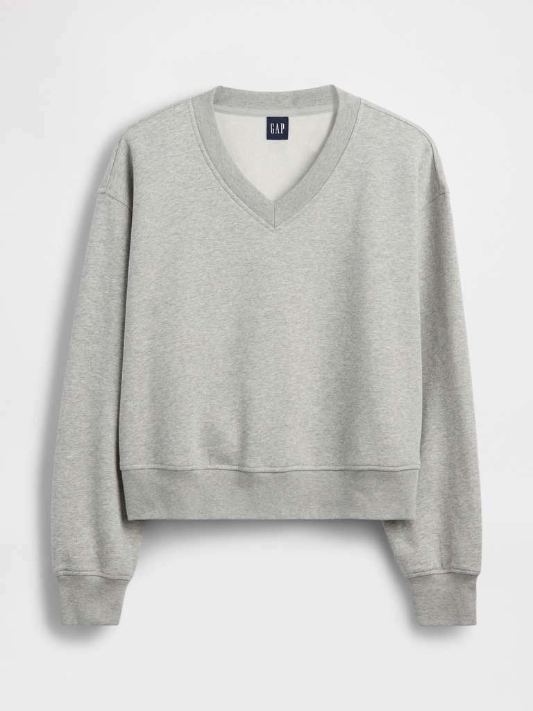 VintageSoft Oversized V-Neck Sweatshirt