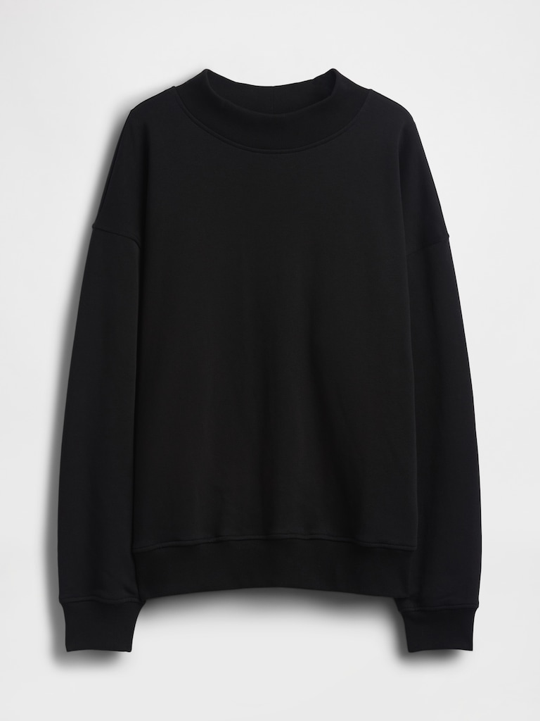 VintageSoft Oversized Mockneck Tunic Sweatshirt