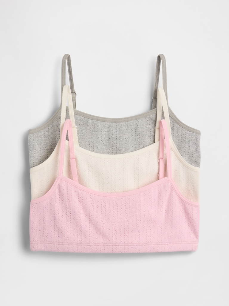 Kids Organic Cotton Pointelle Bra (3-Pack)