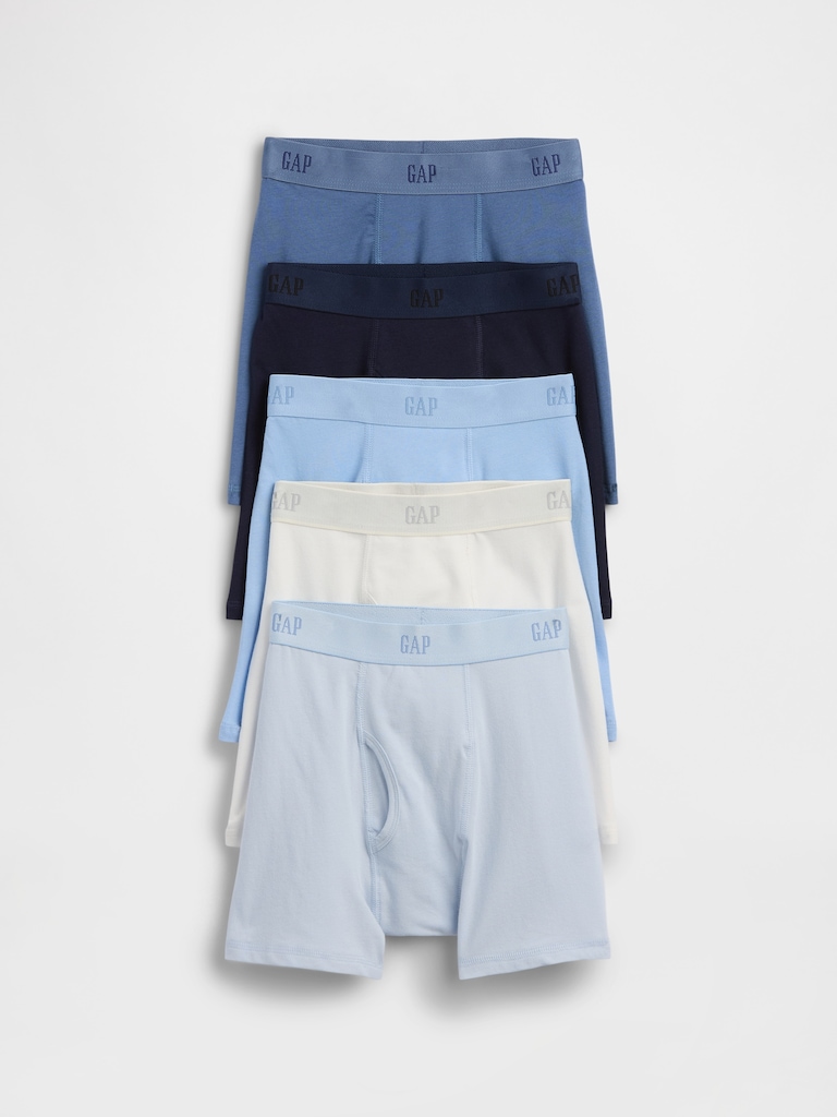Kids Organic Stretch Cotton Logo Boxer Briefs (5-Pack)