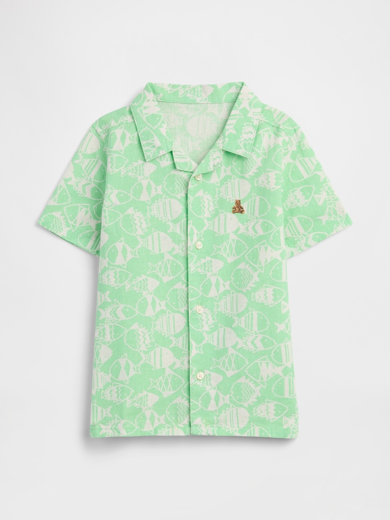 babyGap Brannan Bear Linen-Blend Vacay Shirt