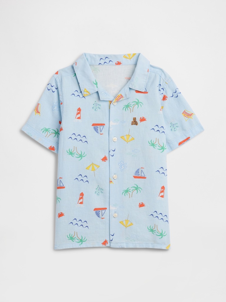 babyGap Brannan Bear Linen-Blend Vacay Shirt
