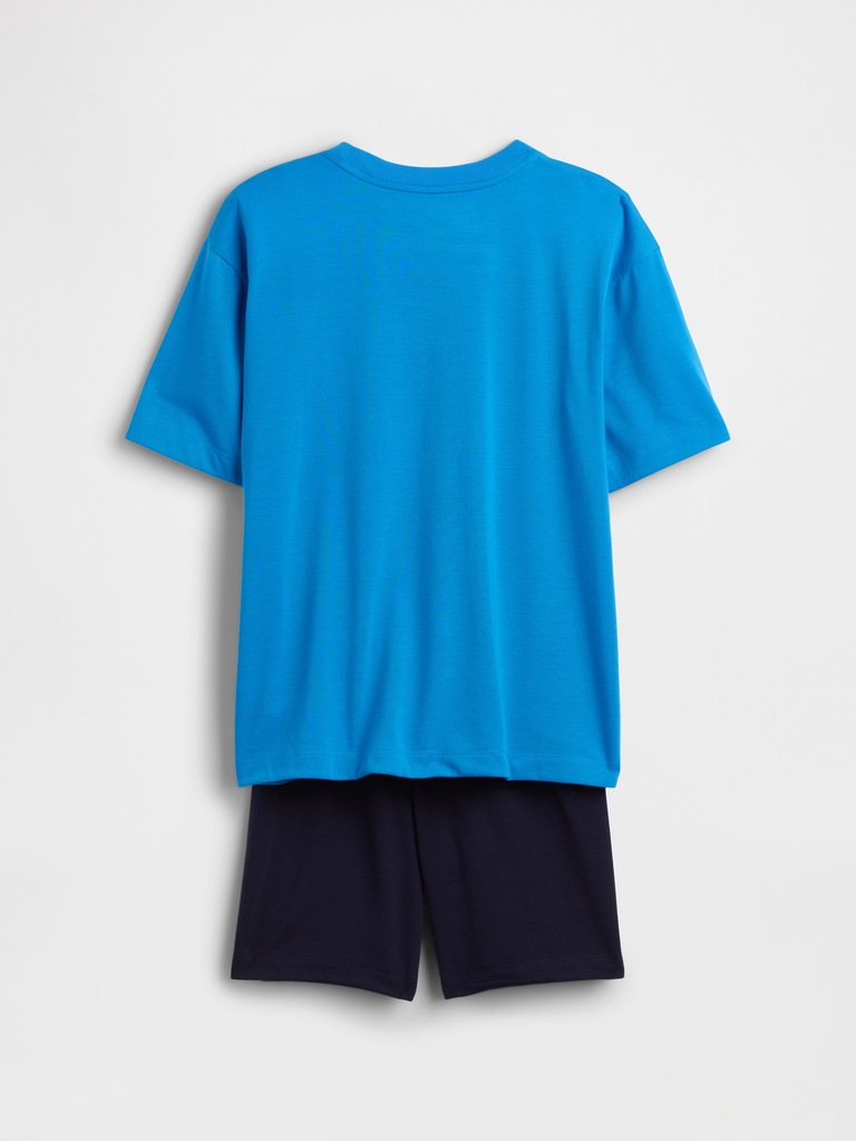 Kids Recycled Oversized Soccer PJ Short Set