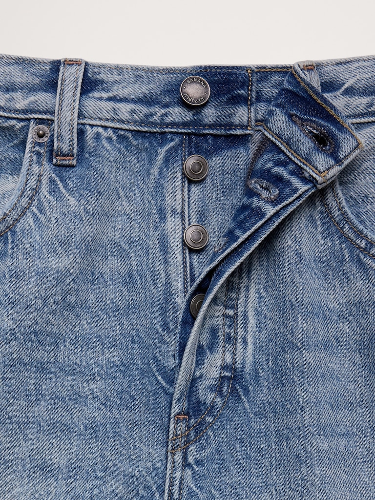 Mid-Rise Baggy-Straight Lightweight Jean