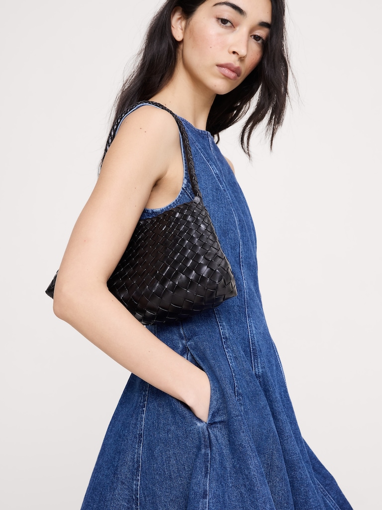 Paneled Denim Mini Dress