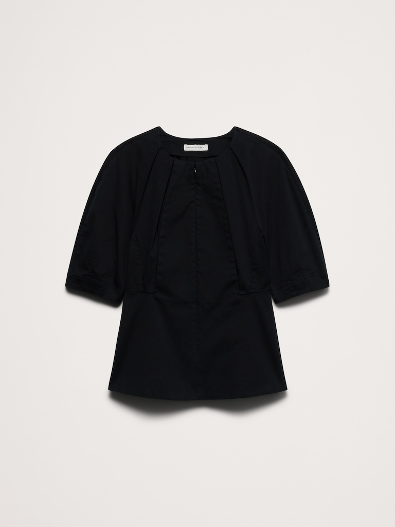 Soft Cotton Zip-Neck Top