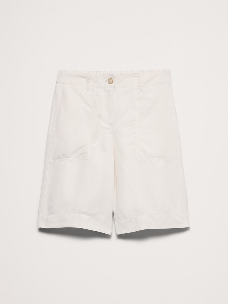 Mid-Rise Tencel™-Linen Bermuda Short