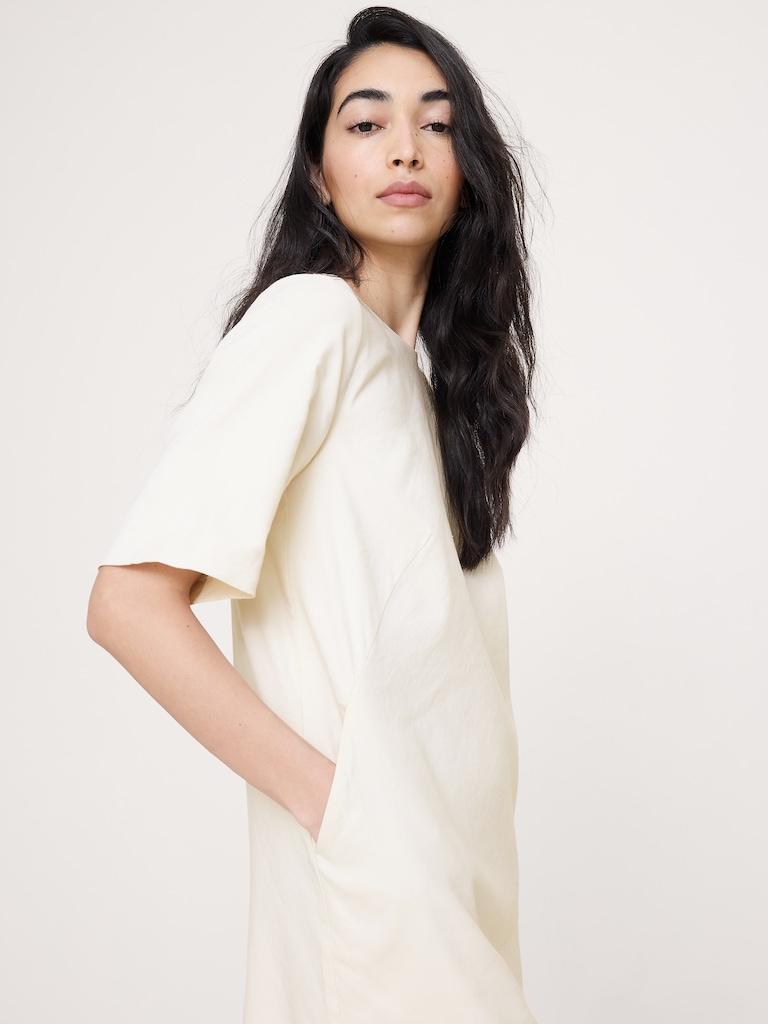 Linen-Viscose Shift Dress