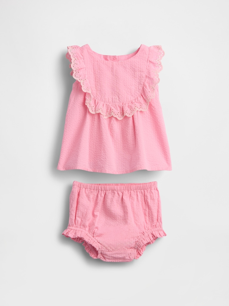 Baby Eyelet Ruffle Outfit Set