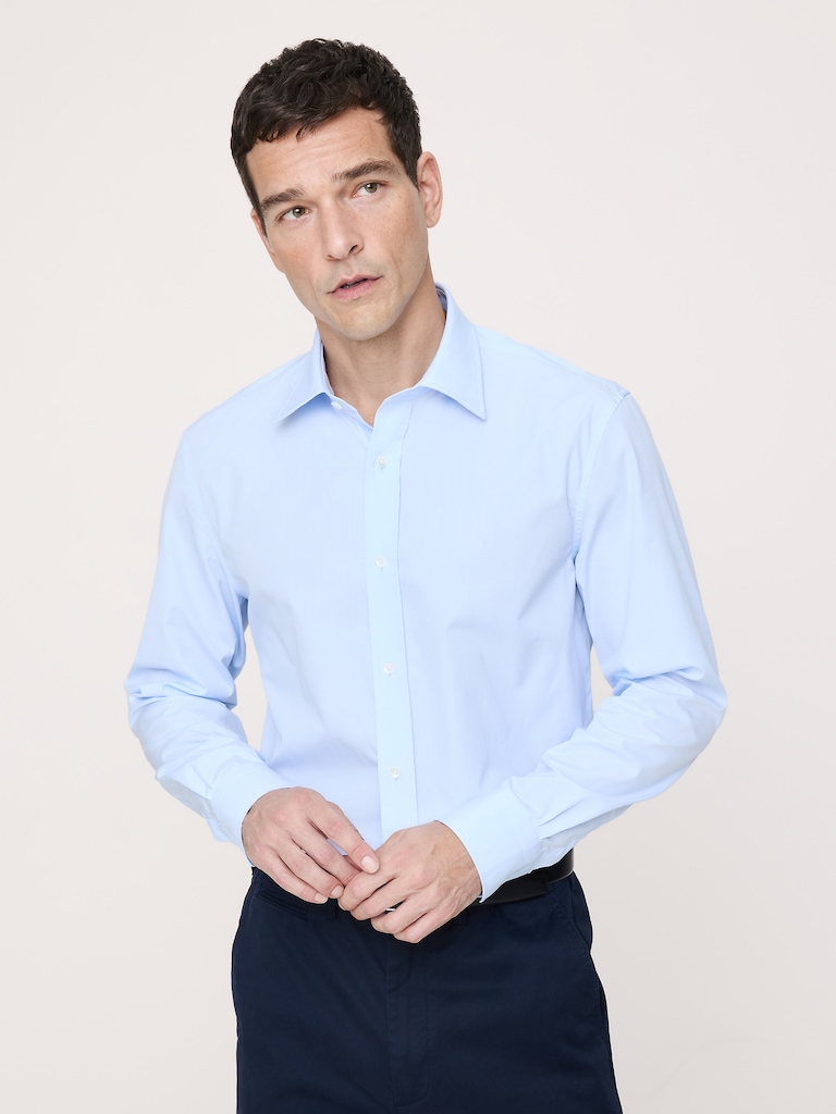 Tailored Slim-Fit Premium Cotton Poplin Dress Shirt