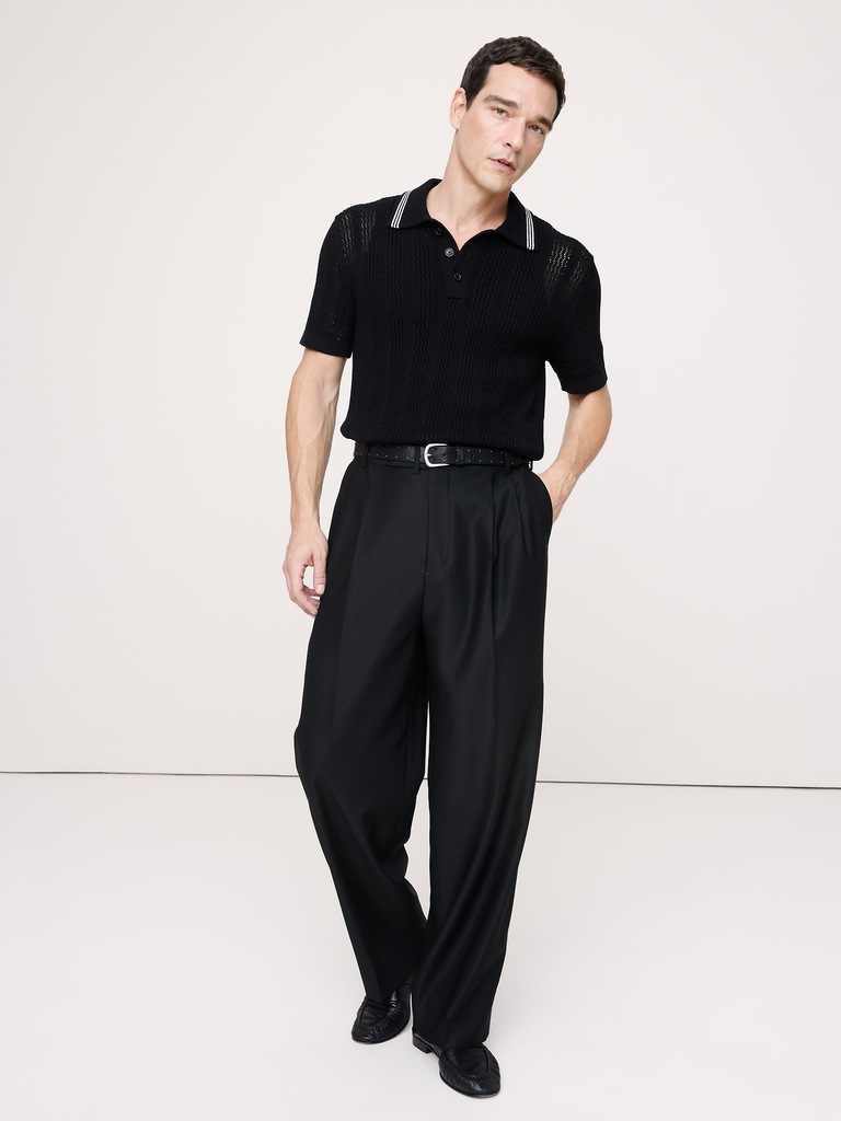 Cotton Zig-Zag Sweater Polo