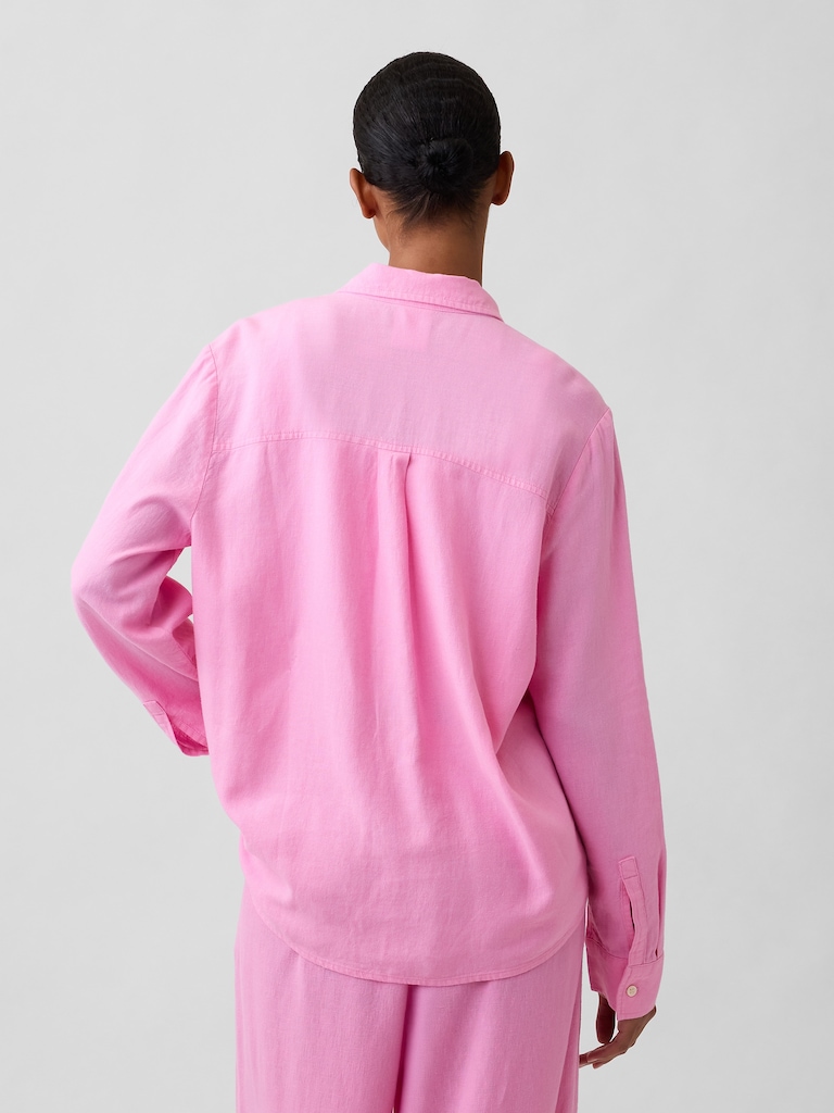 Linen-Blend Easy Shirt